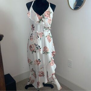 Disney Princess Floral White and Pink Women's Dress